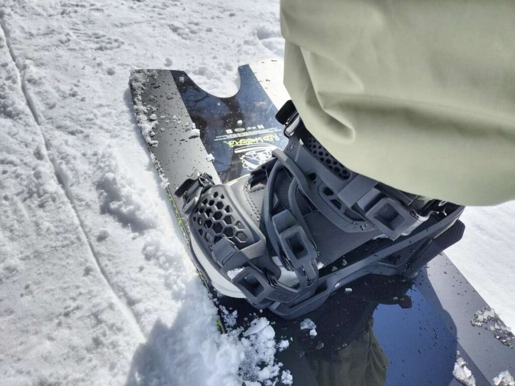 ライドラッソプロで実際にボードを履いた写真