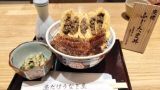 昼だけうなぎ屋の限定メニューふじたま丼の写真