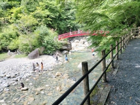 夕森渓谷の川遊び