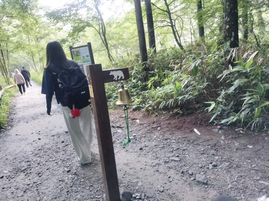 上高地の大正池の熊ベル